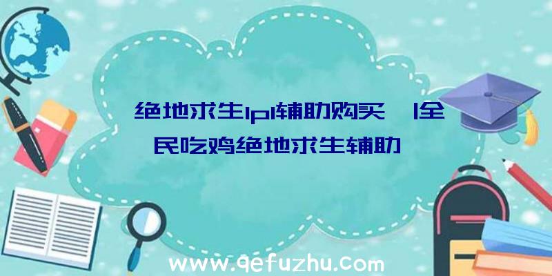 「绝地求生lpl辅助购买」|全民吃鸡绝地求生辅助